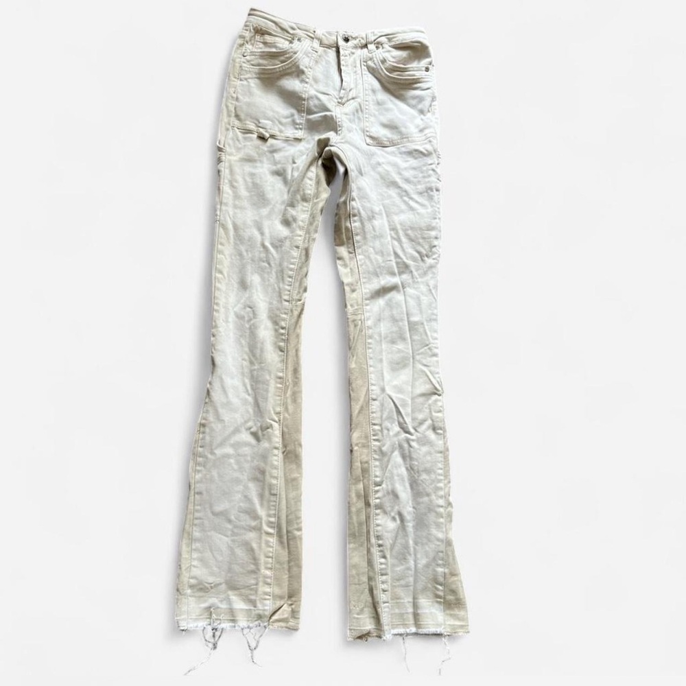 Women's Cream Flare Jeans